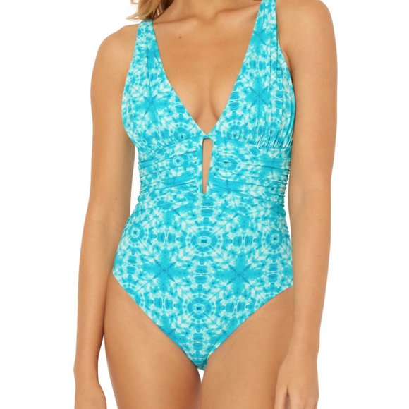 Bleu Rod Beattie Other - Make Waves Mio One-Piece Swimsuit, Size 6 in Laguna Teal